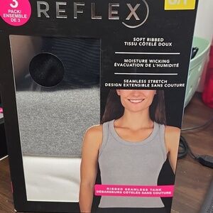 Reflex Size S 3 Pack of Soft Ribbed Seamless Tank Tops